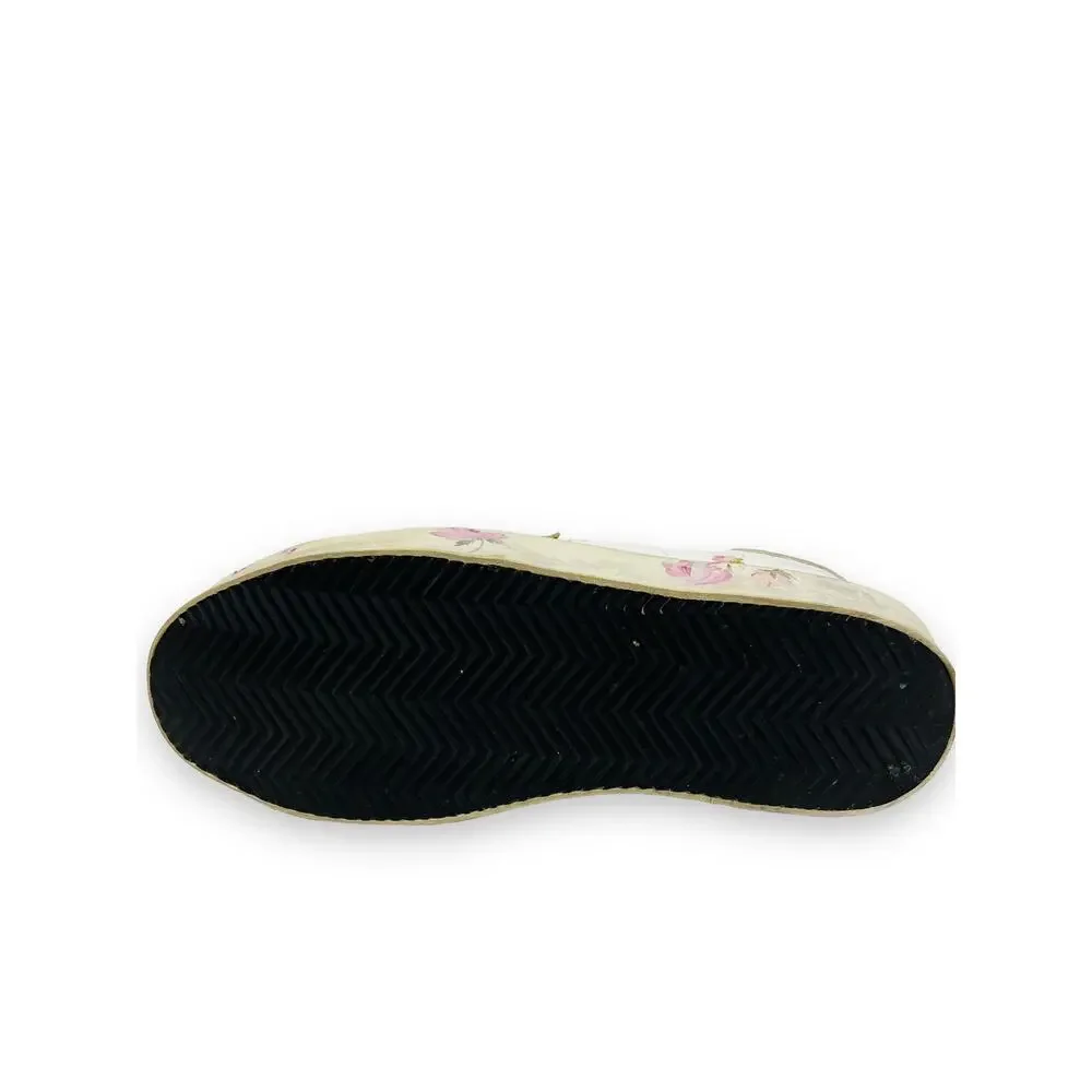 GOLDEN GOOSE White Leather Metallic Hi-Star Floral Print Sneakers Size 40 US 10 - Picture 8 of 8